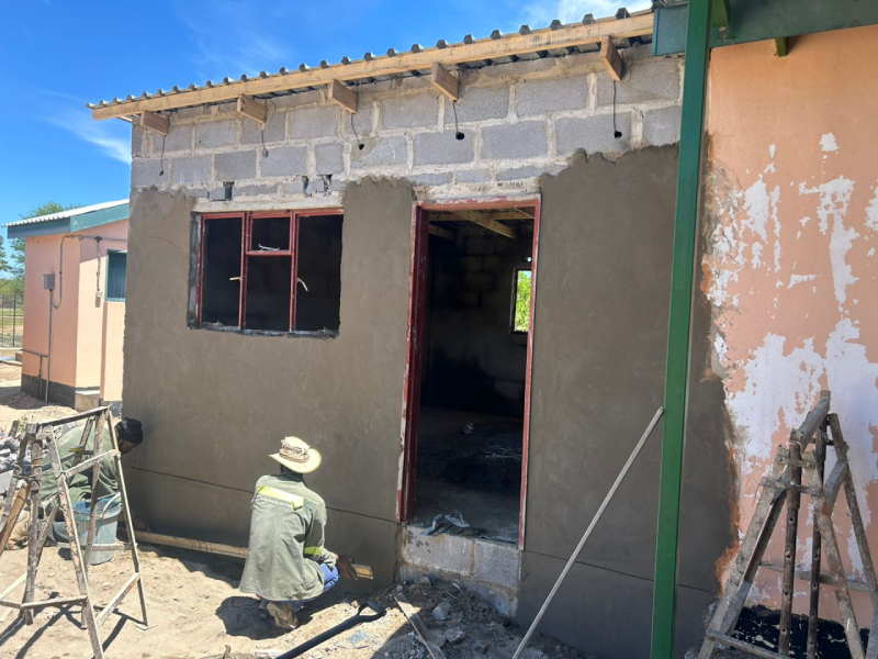 Brick house under construction