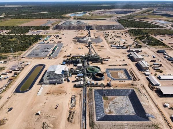 Aerial view of a mine site